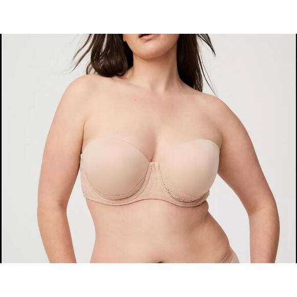 Torrid Bombshell Everyday Strapless Push-Up Bra Nude 50DD - Picture 2 of 7